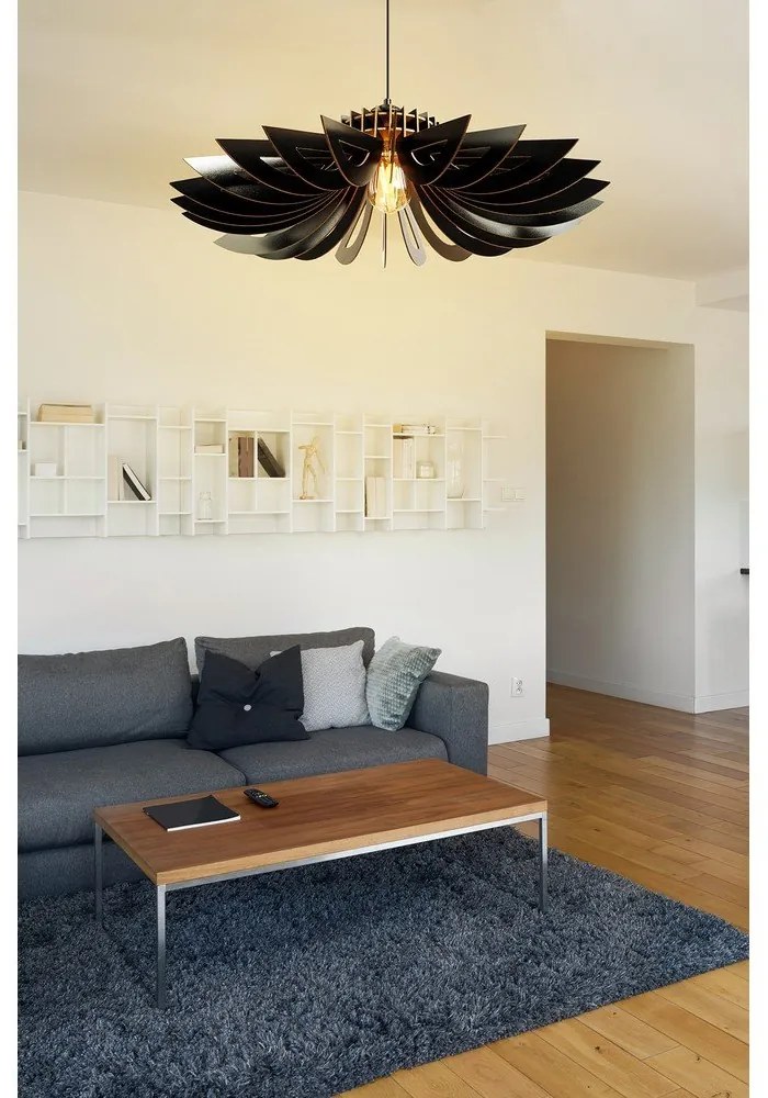 Черно висящо осветително тяло ø 68 cm – Opviq lights