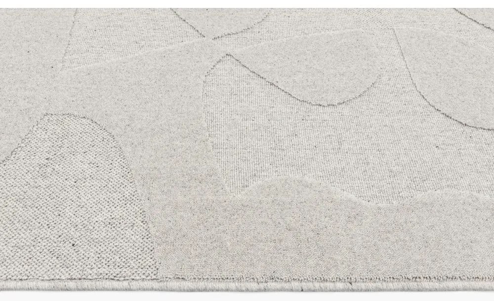 Светлосив вълнен килим 160x230 cm Morphic Botanica – Agnella