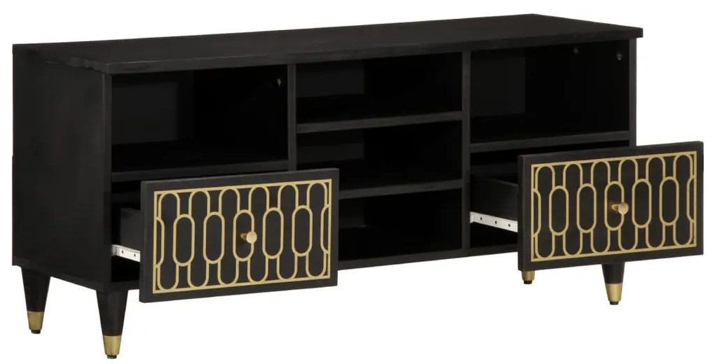 358338 vidaXL ТВ шкаф, 100x33x46 см, мангово дърво масив
