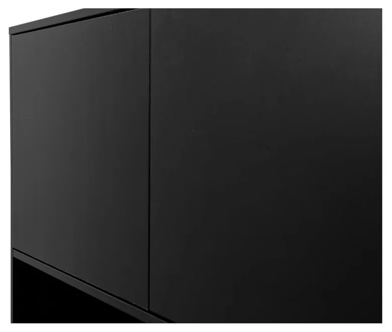 Черен шкаф от борова дървесина 110x170 cm Finca - WOOOD