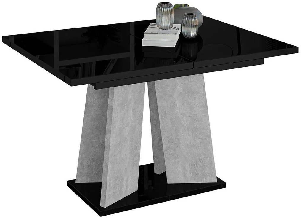 Маса Mufo разтегателен -Черен гланц – concrete