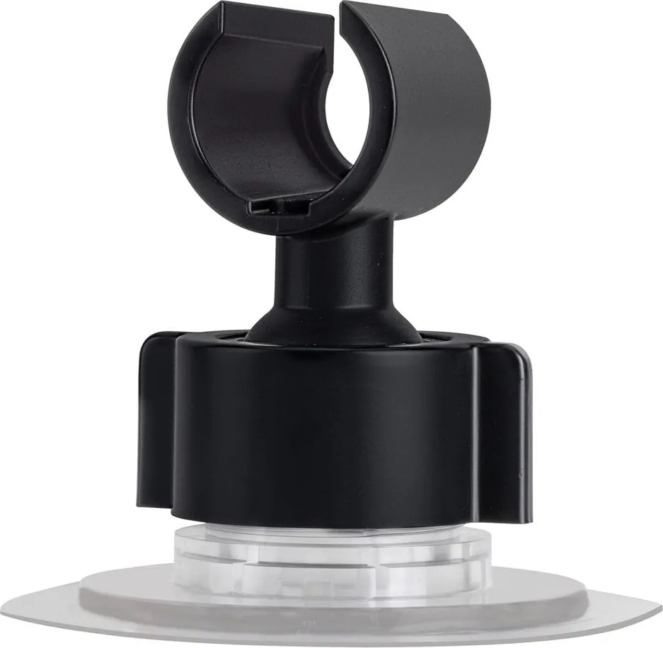 Черен пластмасов държач за душ слушалка без пробиване Libertà – Wenko