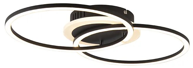 Дизайнерски таванна лампа черна с LED 3 стъпки димиране - Veni