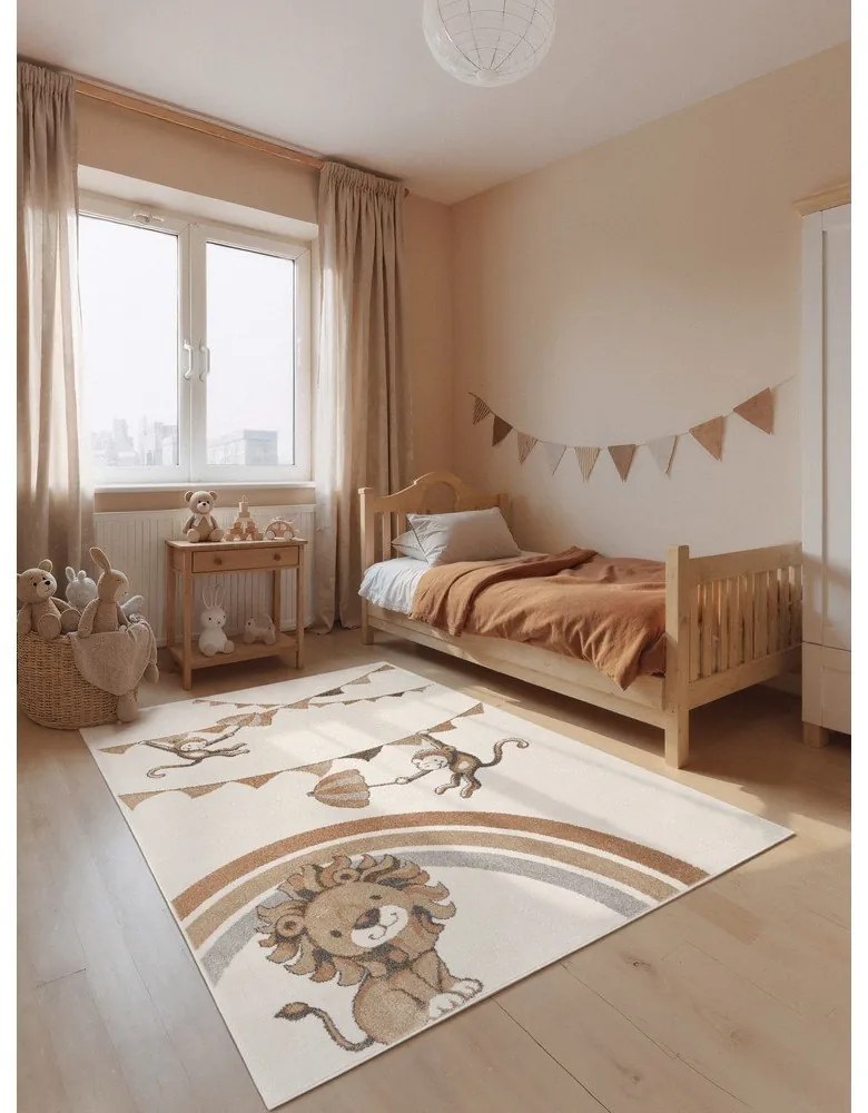 Кремав детски килим 120x170 cm Roar like a Lion Rainbow Party – Villeroy&amp;Boch