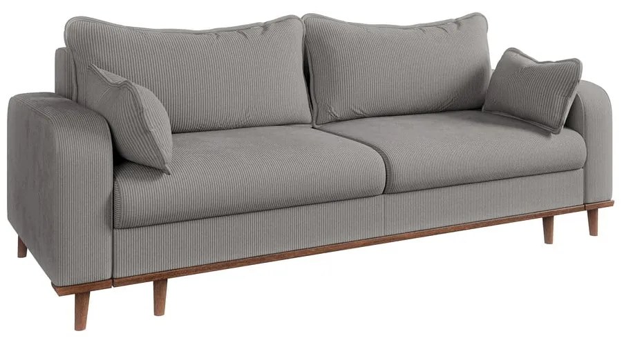 Светлосив диван от рипсено кадифе 220 cm Beata – Ropez