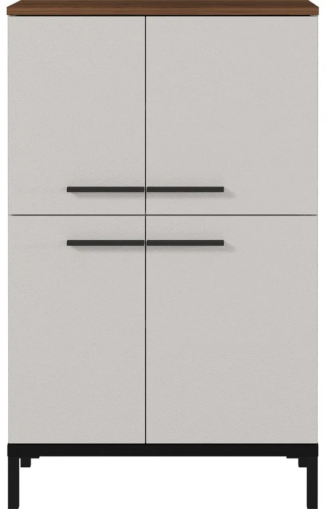 Сив и бежов висок шкаф за баня от орех 60x97 cm Yonkers - Germania