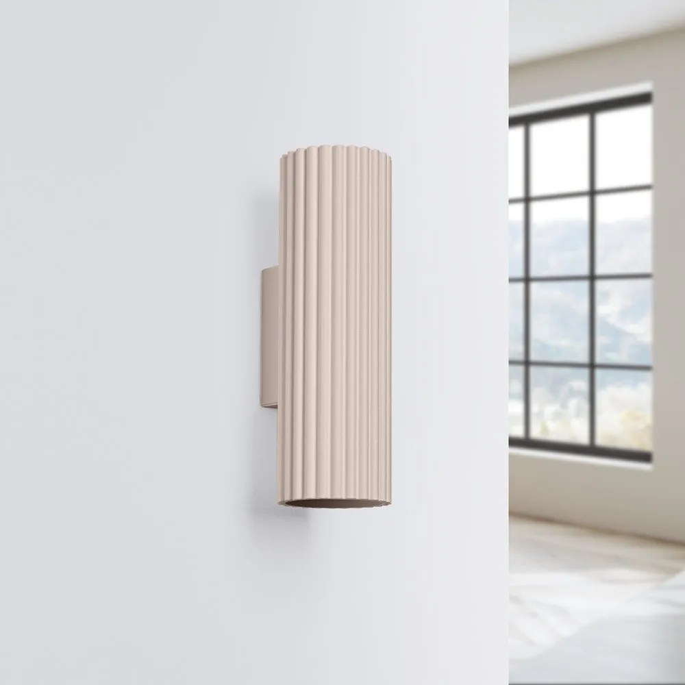 Кафяво-сива метална стенна лампа ø 6,5 cm Gleam – Sollux