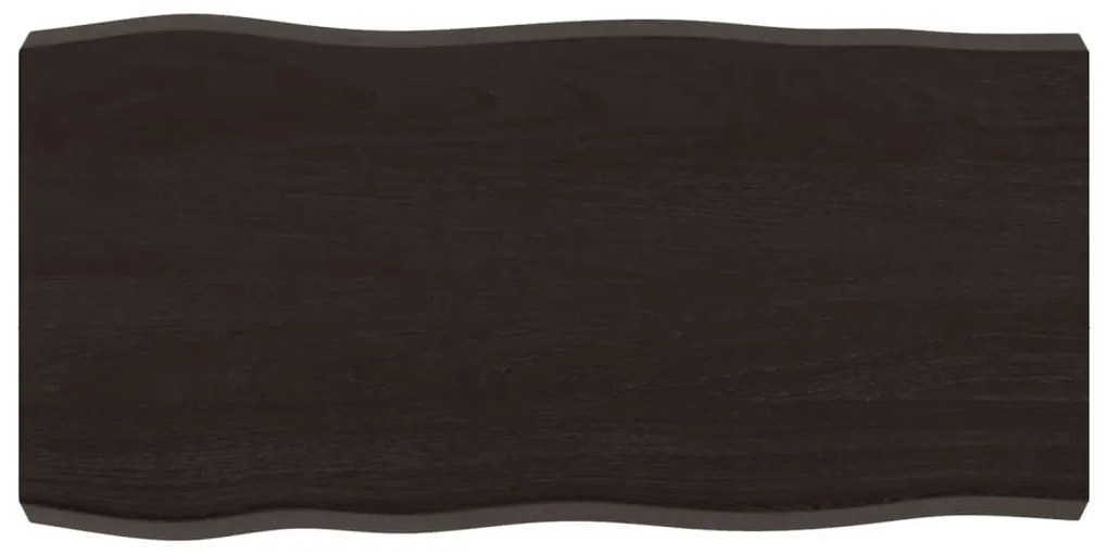 364006 vidaXL Плот за маса тъмнокафяв 80x40x(2-6) см обработен масивен дъб