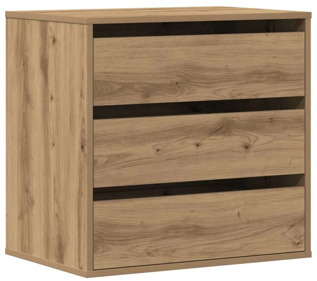 852851 vidaXL Ъглов скрин с чекмеджета дъб артизан 60x41x58см инженерно дърво
