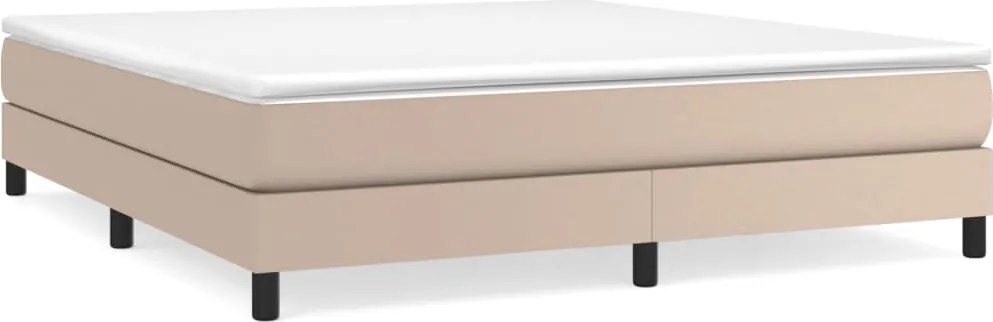 3120717 vidaXL Рамка за легло с пружини, капучино, 180x200 см, изкуствена кожа