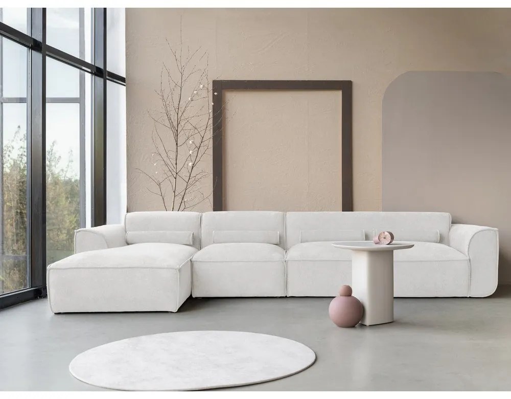 Бял ъглов диван (ляв ъгъл) Flex Felix – Miuform