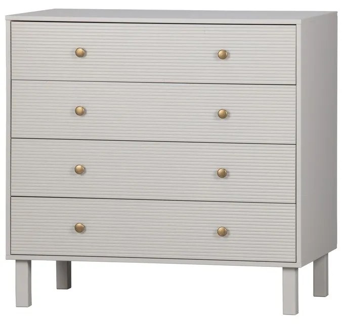 Светлосив нисък скрин от борова дървесина 94x91 cm Madu - WOOOD