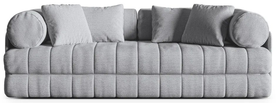 Светлосив сгъваем диван от прежда с примки от букле 206 cm Kemi – Cosmopolitan Design