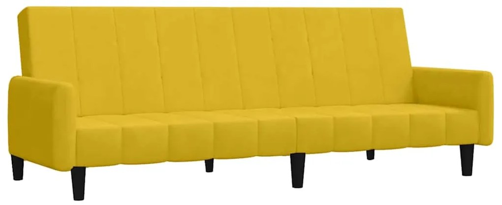 375781 vidaXL 2-местно разтегателно канапе, жълто, кадифе