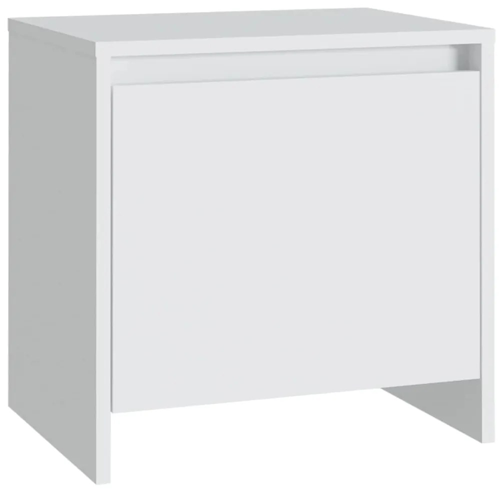 809863 vidaXL Нощно шкафче, бяло, 45x34x44,5 см, инженерно дърво