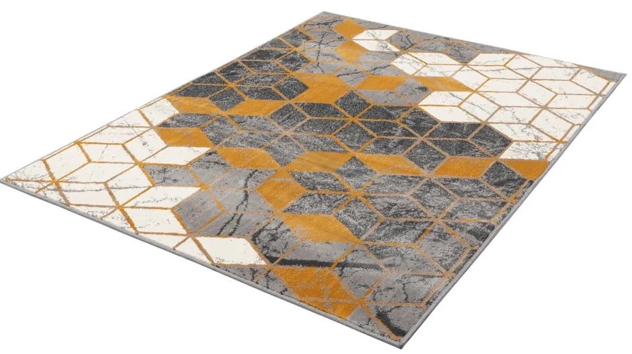Килим в цвят жълта охра и сиво 80x150 cm Soft – FD