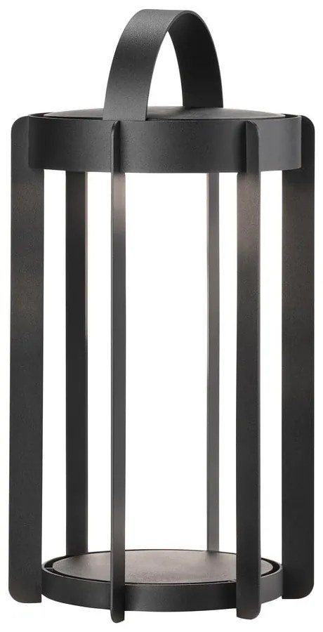 Черен екстериорен LED фенер с USB (височина 30 cm) Firefly – Zone