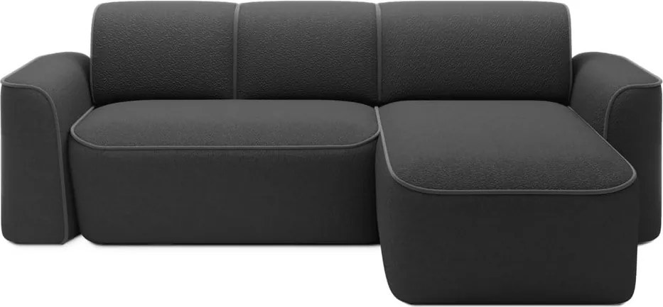 Тъмносив ъглов диван от букле (десен ъгъл) Ume – ELTAP