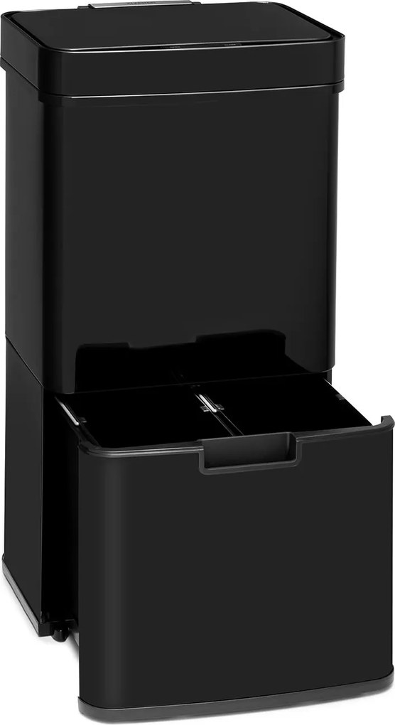Klarstein Touchless Black Stainless Steel, кошче за отпадъци, сензор, 72 l, черен