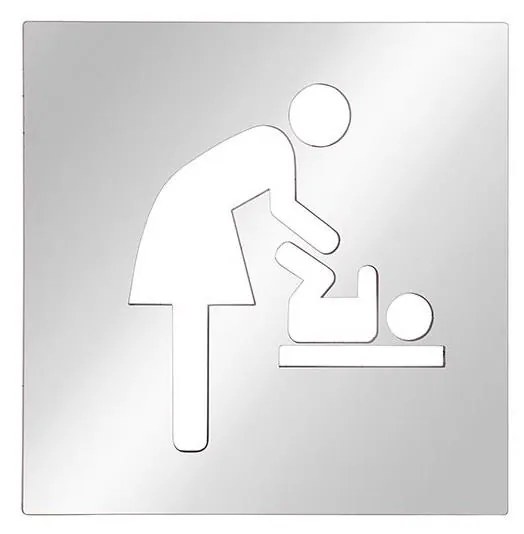 Ikona пеленална маса 12x12 cm неръждаема стомана/сребърна