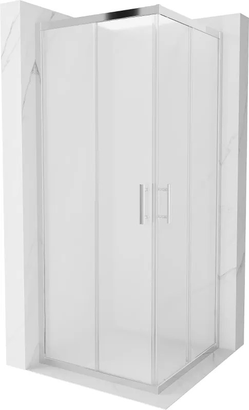 Mexen Rio квадратна душ кабина 80 x 80 см, матирана, хром - 860-080-080-01-30