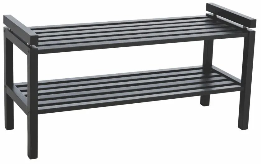 Черна стойка за обувки от масивен дъб Confetti – Rowico