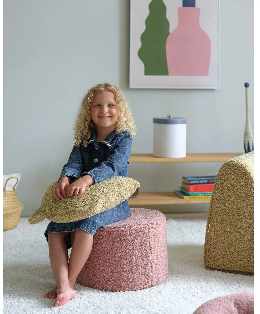 Розов детски пуф от букле – Wigiwama