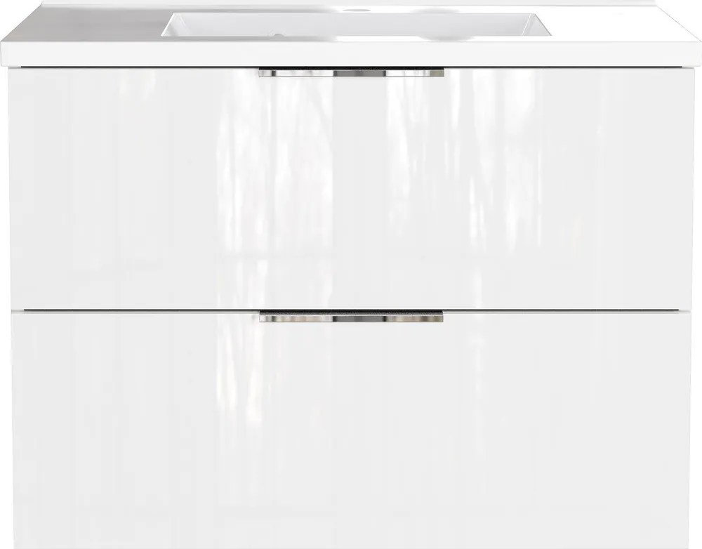 Бял гланцов стенен шкаф за мивка 81x61 cm Celano – Germania