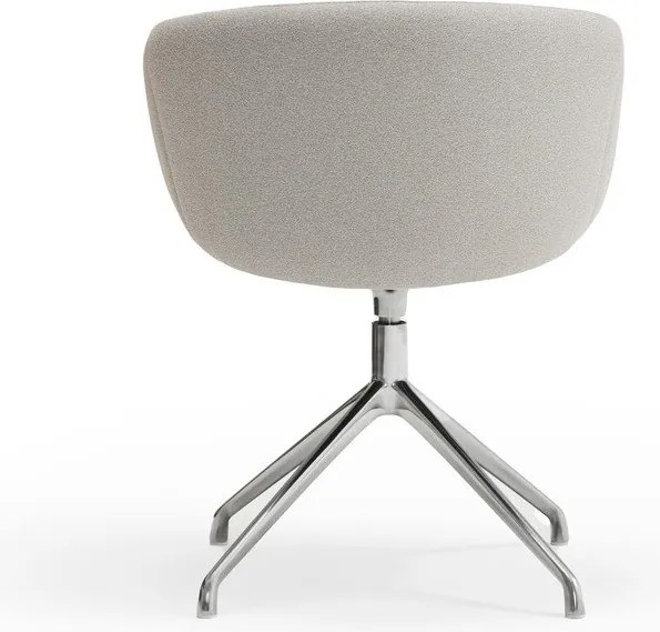 Светлосив тапициран трапезен стол с подлакътници Add – Teulat