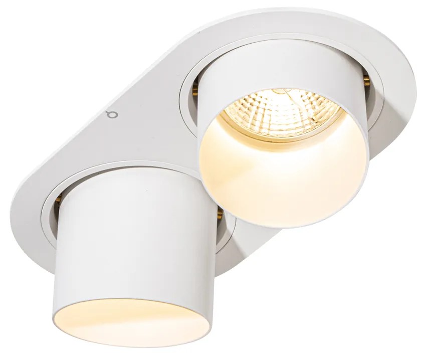 Кръгъл вграден прожектор бял GU10 70mm накланящ се 2-светлинен - Installa