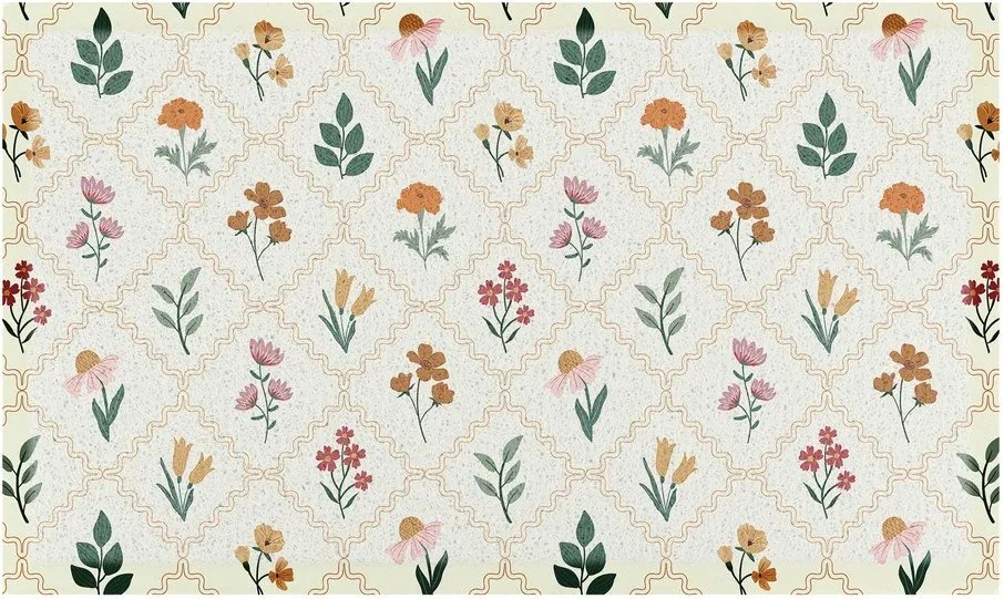 Изтривалка от PVC 40x70 cm Vintage Floral Stamp – Artsy Doormats