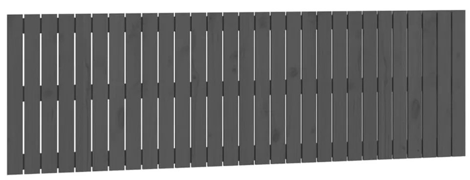 824865 vidaXL Стенна табла за спалня, сива, 185x3x60 см, борово дърво масив
