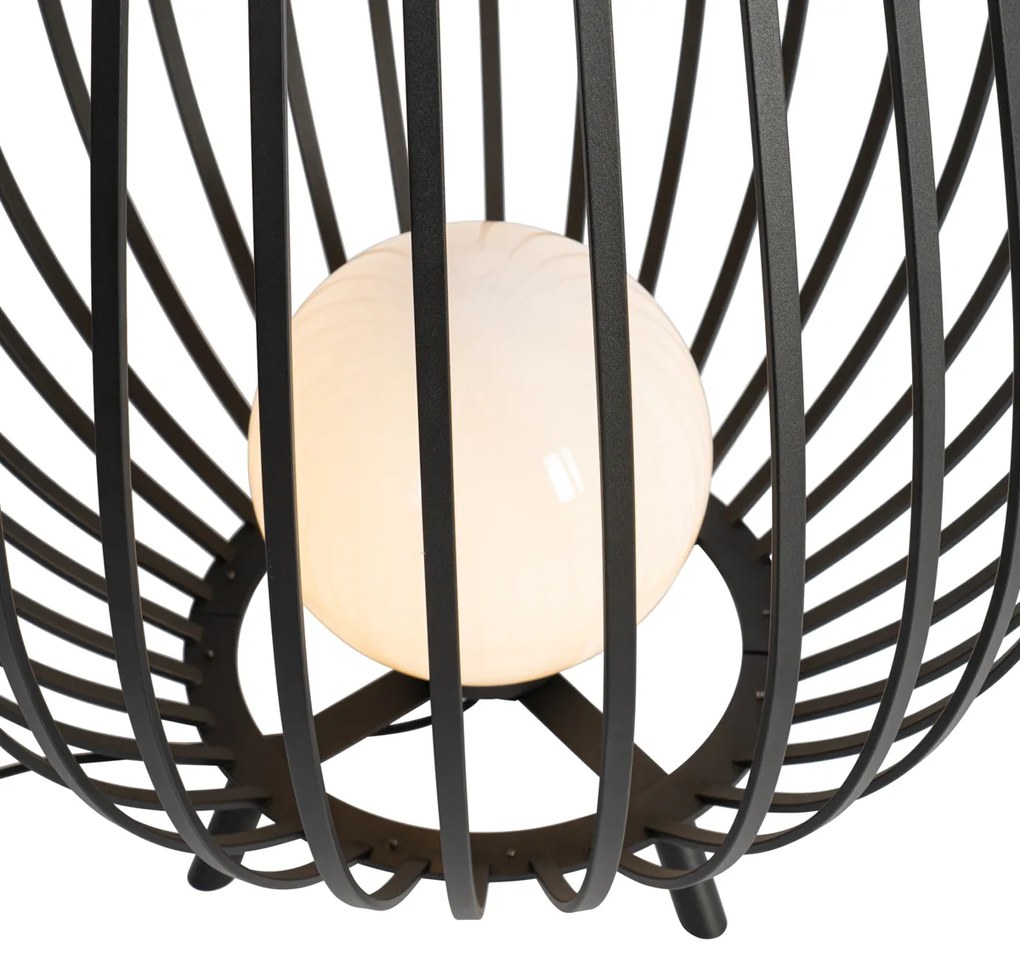 Дизайнерски подов аплик черен с опал 110 см - Angela