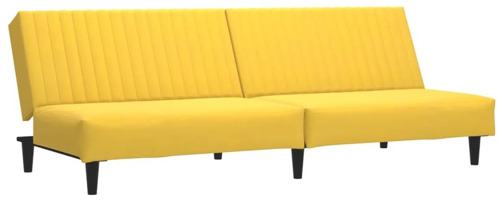 375933 vidaXL 2-местно разтегателно канапе, жълто, кадифе