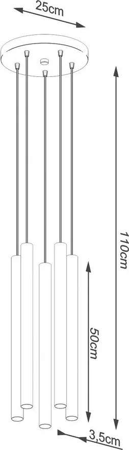 Сиво бетонно висящо осветително тяло ø 25 cm Fideus – Sollux