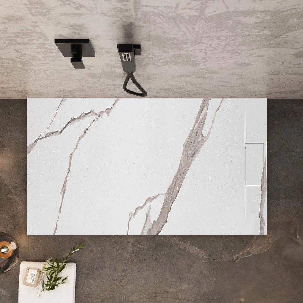Корито за душ кабина Bazalt CARRARA WHITE 90x120