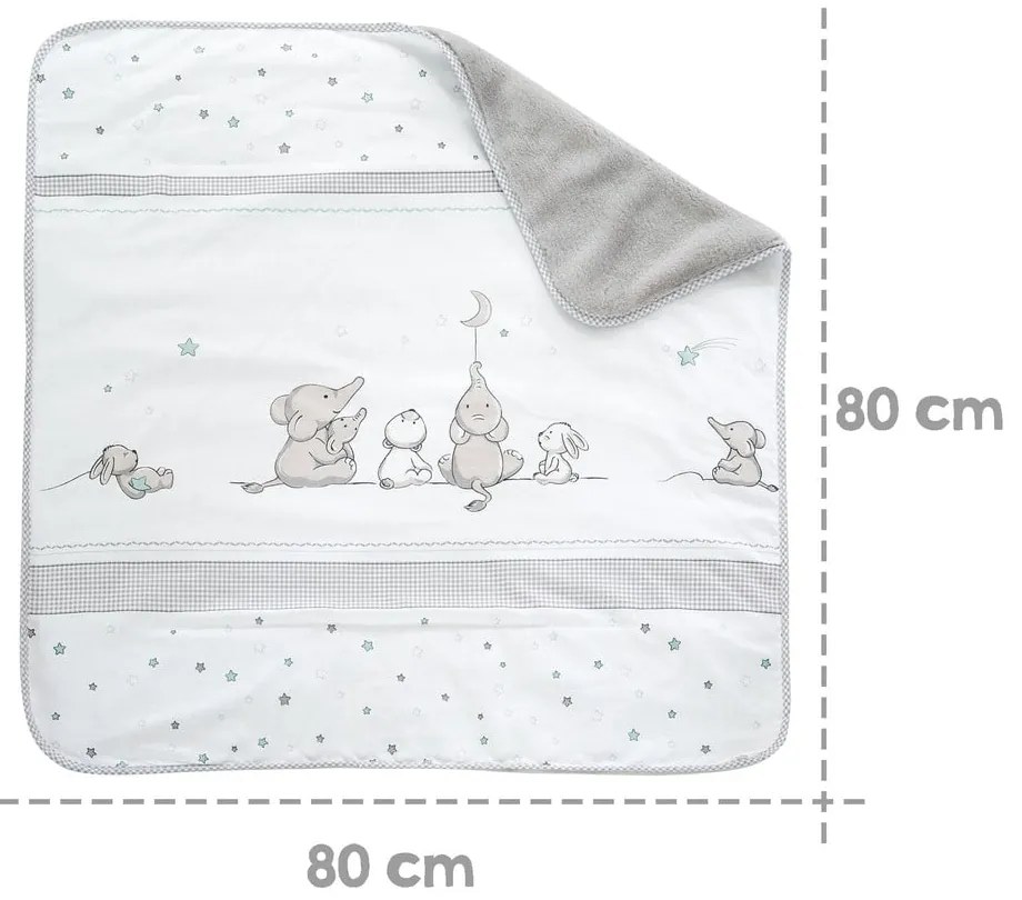 Бяло/сиво бебешко одеяло от микроплюш 80x80 cm Sternenzauber – Roba