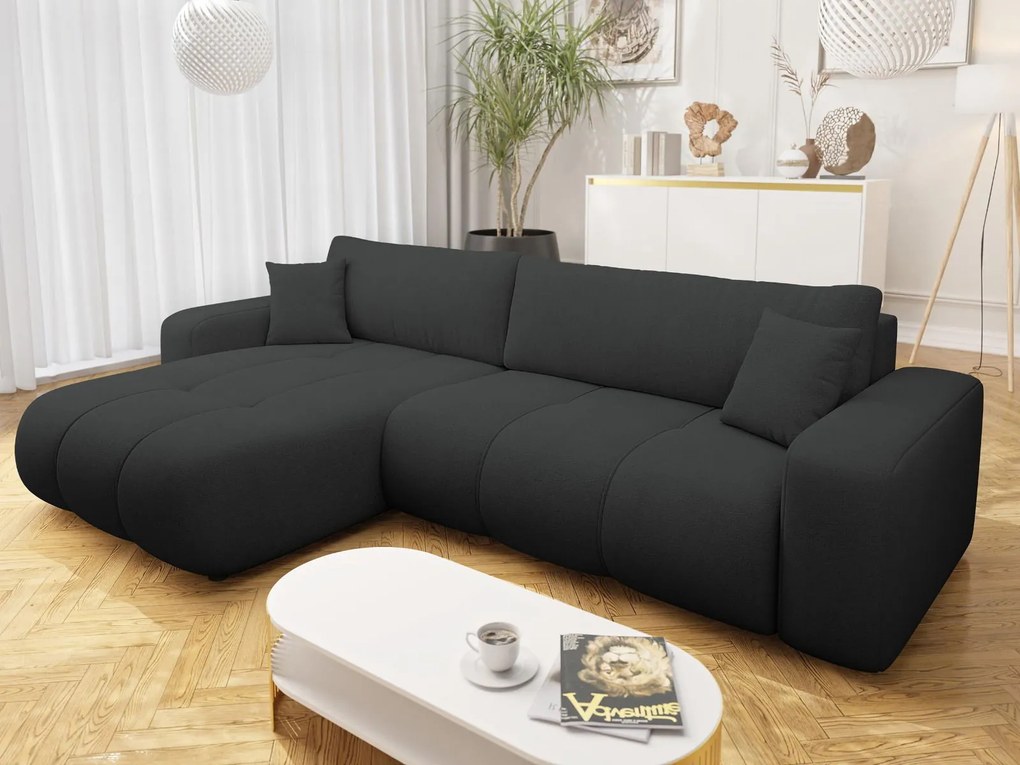 Ъглов диван Furyn L Maxi-Черен