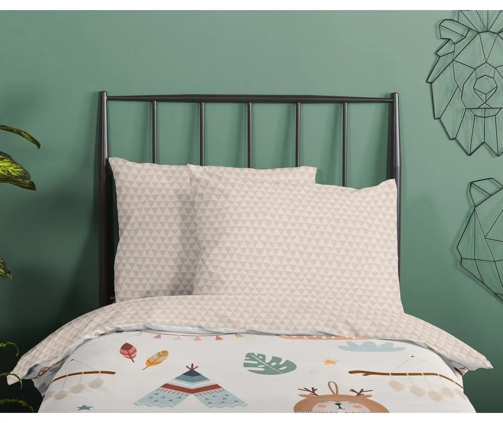 Бежово памучно детско спално бельо за детско креватче 100x135 cm Remi – Good Morning