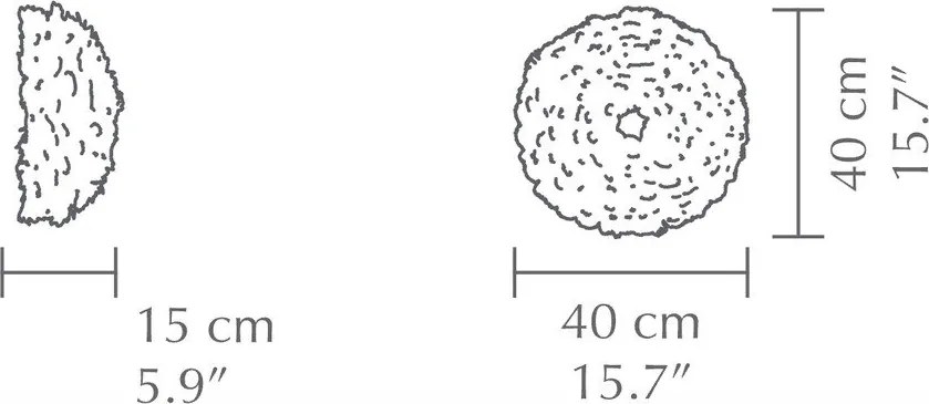 Бяла стенна лампа ø 45 cm Eos Up – UMAGE