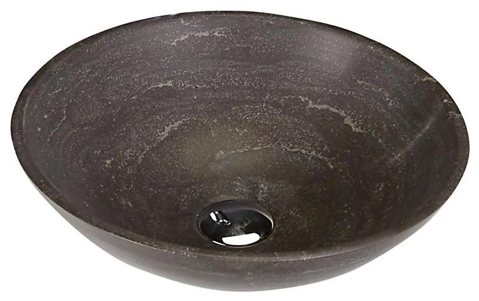 Sapho - Мивка за плот BLOK Ø 40 см, кафява/каменна