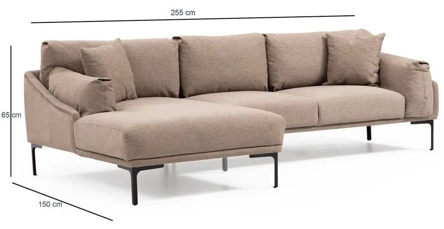 Бежов ъглов диван , ляв ъгъл Leo - Artie