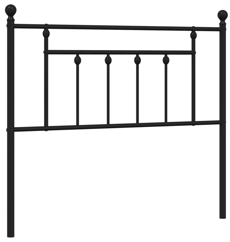 353567 vidaXL Метална резервна табла за легло, черна, 107 см