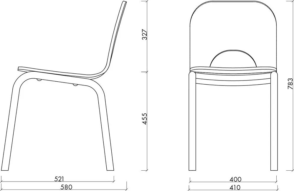 Жълт трапезен стол Atto – noo.ma