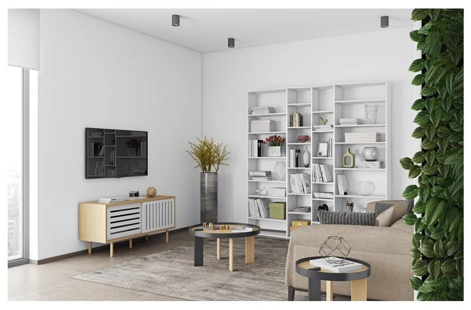 Бяла библиотека 214x224 cm Valsa – TemaHome