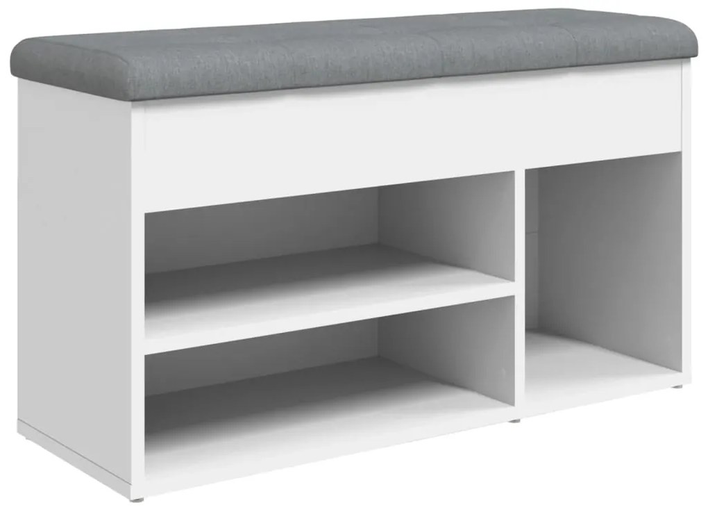 835026 vidaXL Пейка за обувки, бяла, 82x32x45,5 см, инженерно дърво