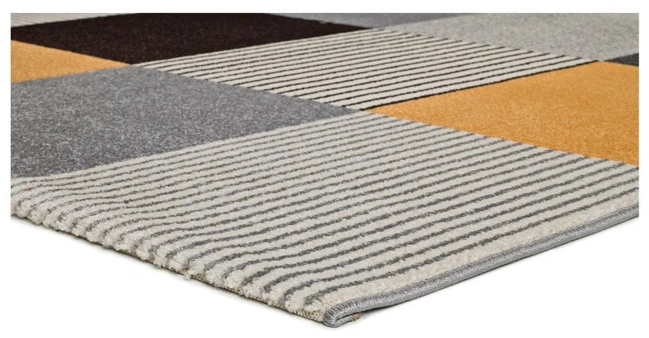 Оранжев и сив килим Gladys Lento, 80 x 150 cm - Universal