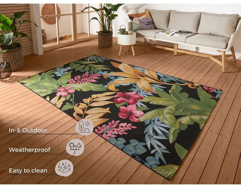 Черен външен килим 80x165 cm Flair – Hanse Home
