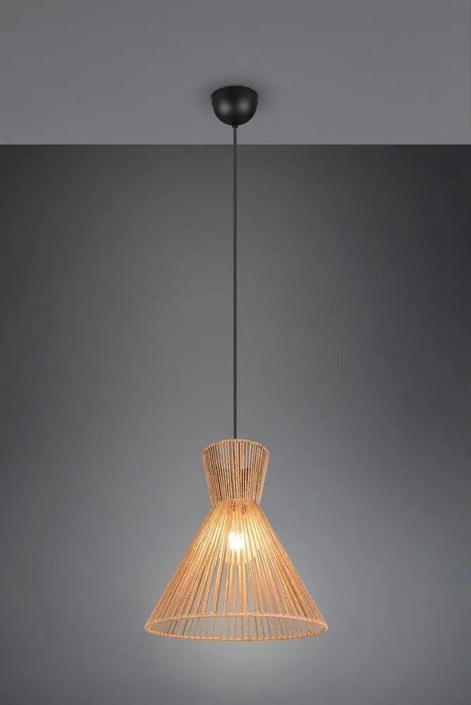 Метално висящо осветително тяло в естествен цвят с абажур от хартиен шнур ø 35 cm Rosalie – Reality