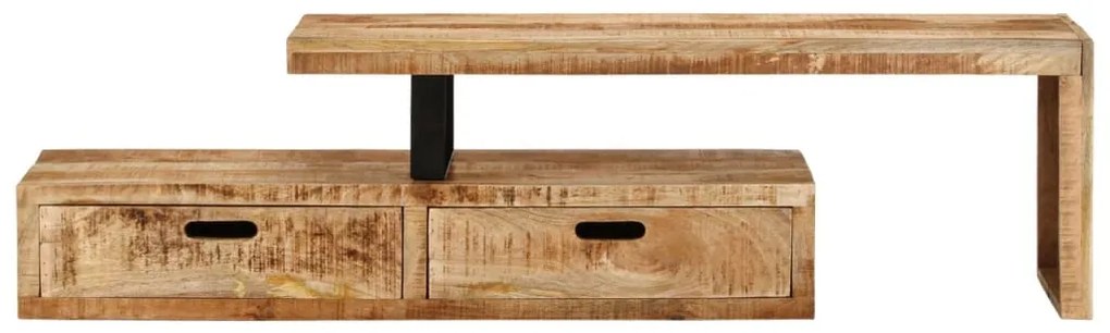 351779 vidaXL ТВ шкаф (118-200) x 30 x 40 см, масивно дърво, цвят манго
